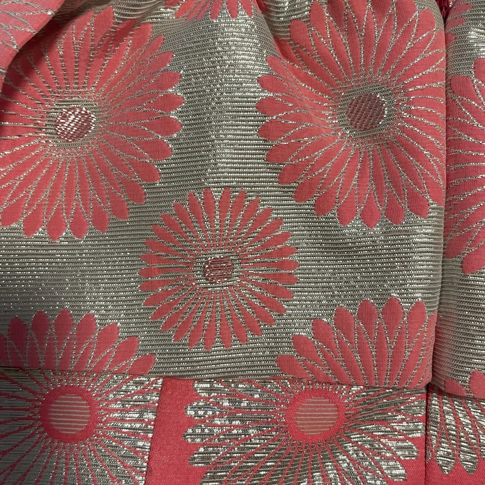 MAISON OLIVIA Italian Coral Pink and Silver Floral Dress Size 40 = S. NWOT - Picture 9 of 15